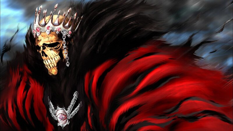 skeletal king with crown