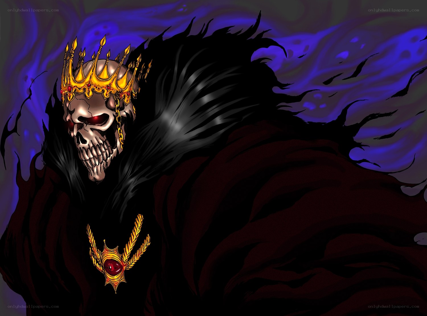 skeletal king with crown