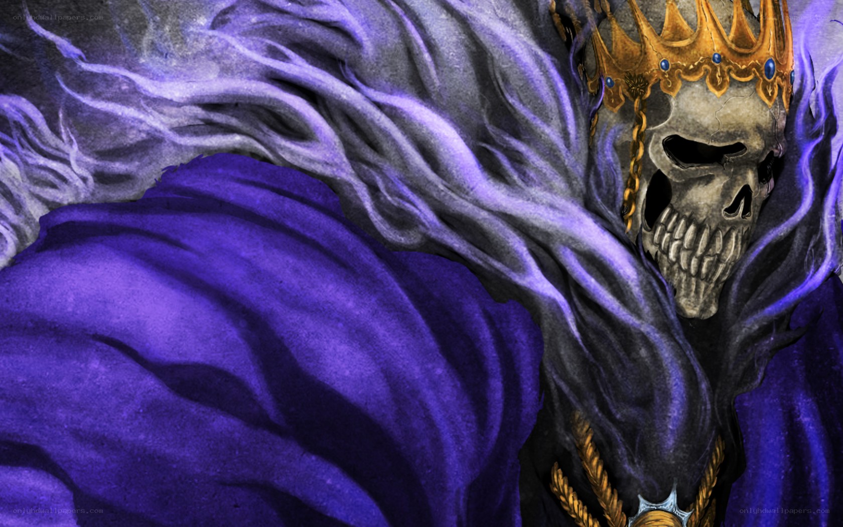 skeletal king with crown