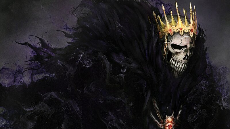 Skeletal King with Crown — Black, Dark