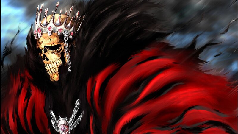 Skeletal King with Crown — Black, Dramatic, Menacing