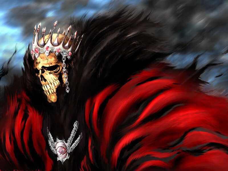 Skeletal King with Crown — Red