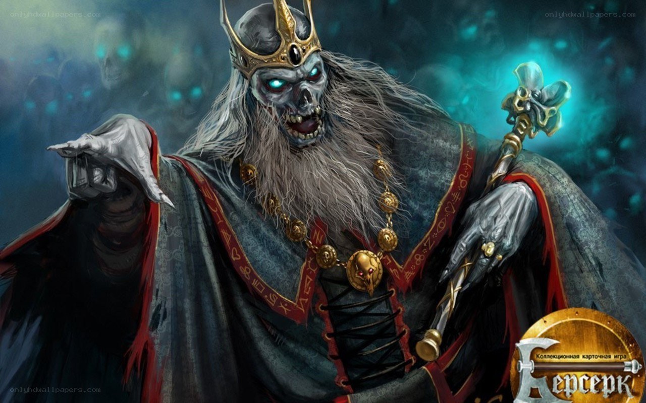 skeletal king with staff