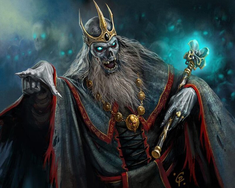 Skeletal King with Staff — Black