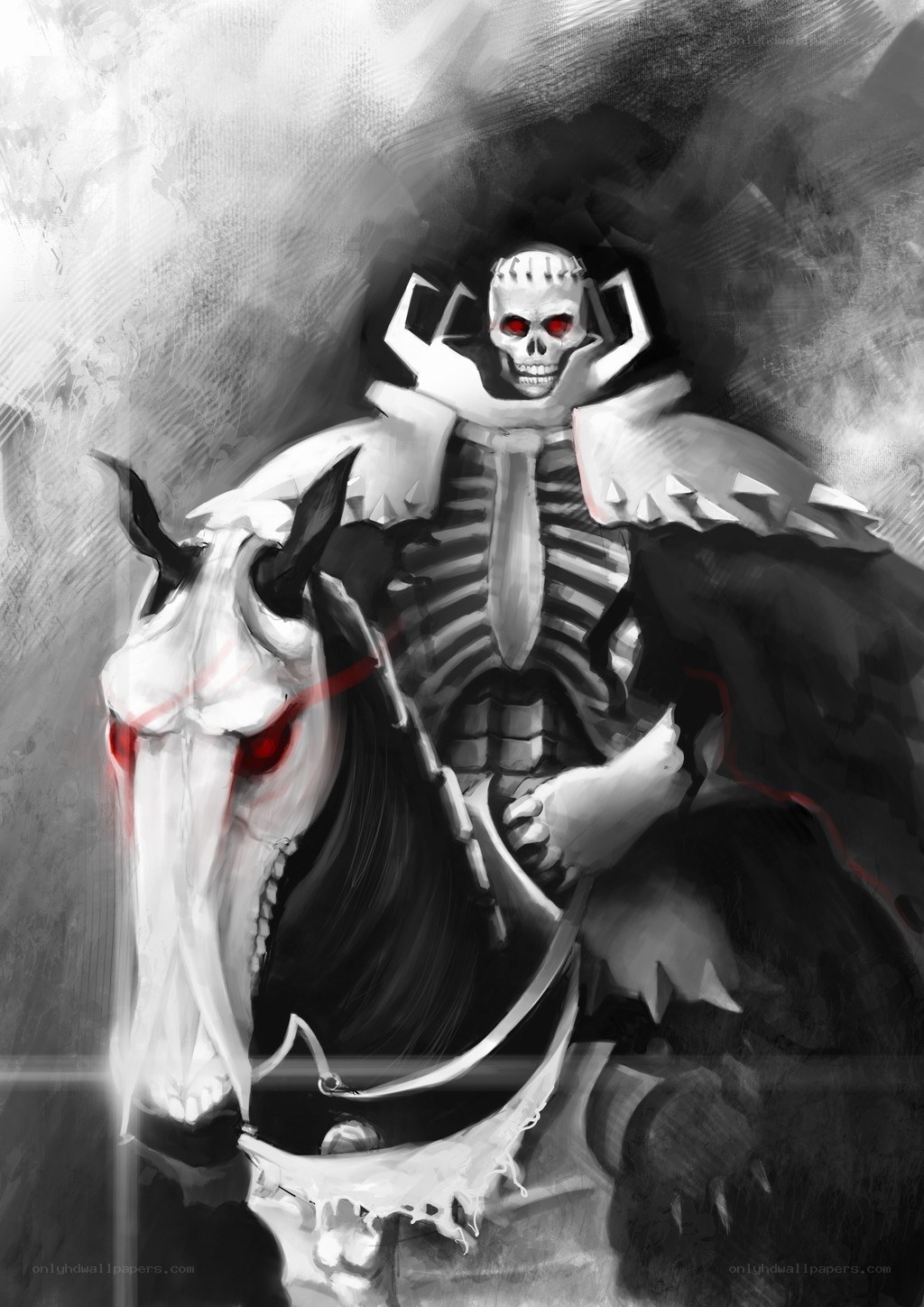 skeletal knight on a horse
