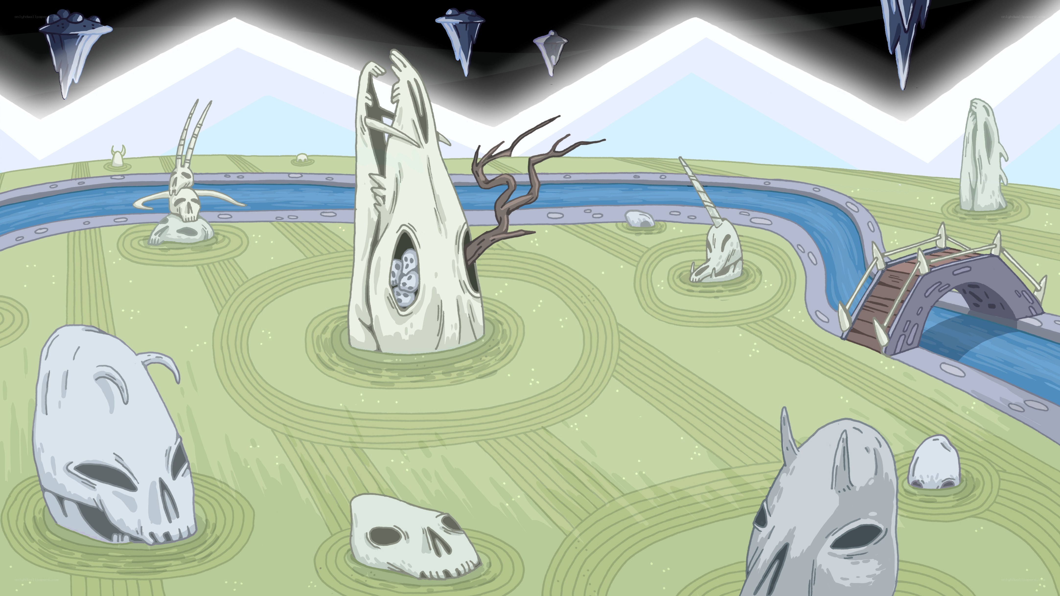 skeletal landscape with river