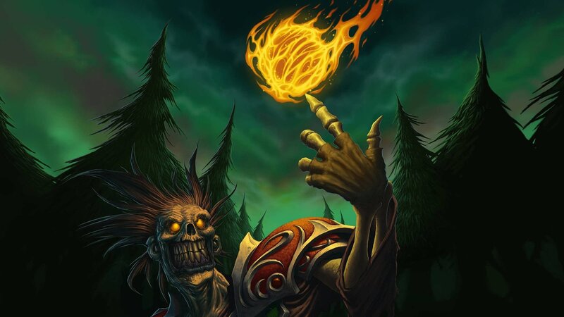 skeletal mage casting fireball