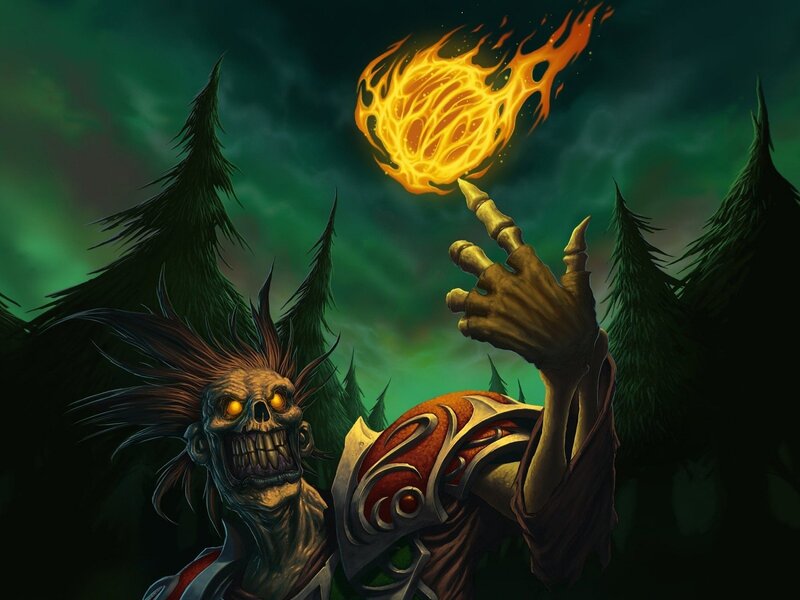 Skeletal Mage Casting Spell — Green, Dramatic
