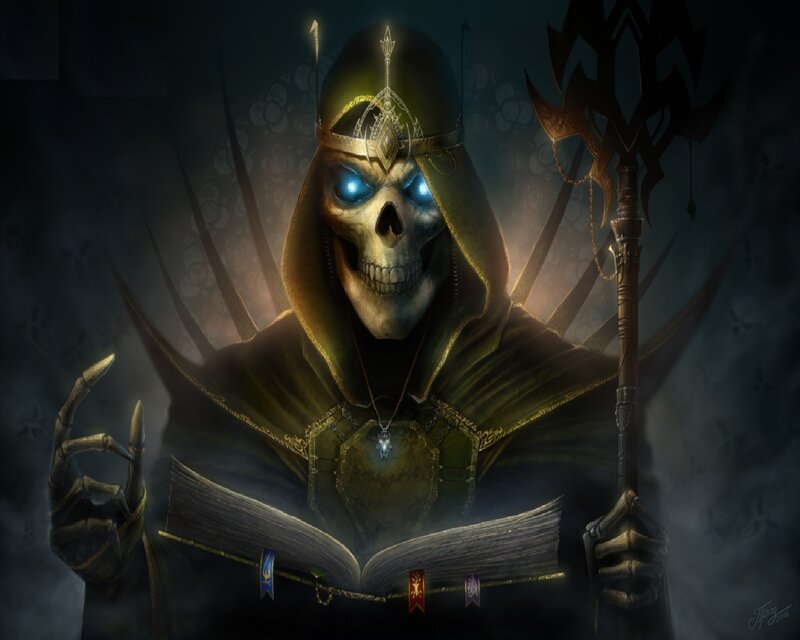 Skeletal Mage with Book — Black