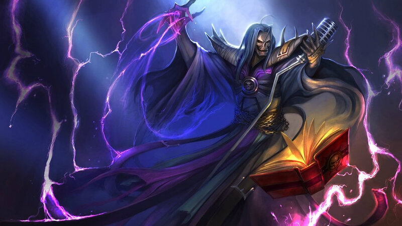 Skeletal Mage with Book — Purple, Dramatic