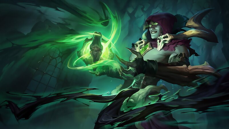 Skeletal Mage with Green Energy