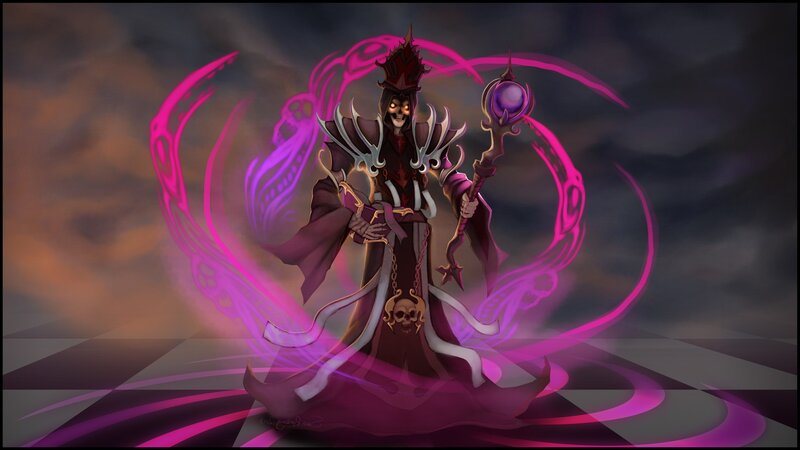 Skeletal Mage with Staff — Purple
