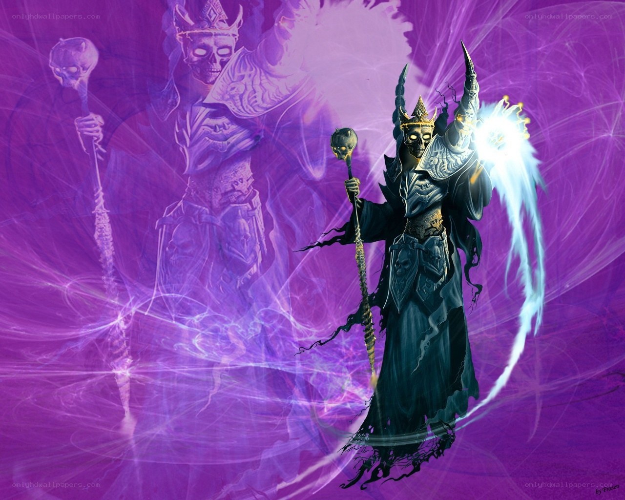 skeletal necromancer with staff
