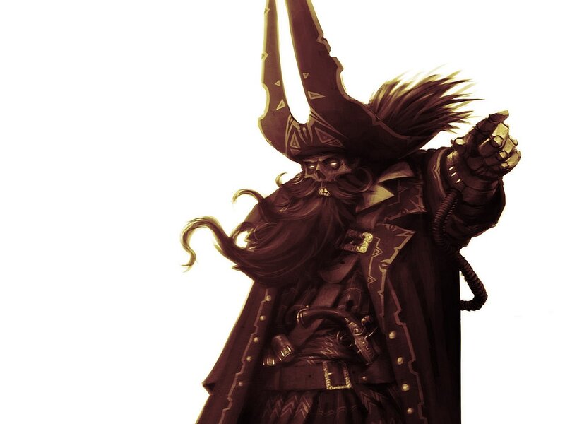 skeletal pirate captain
