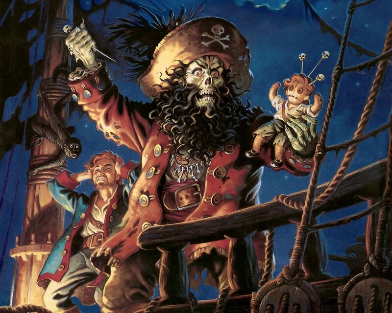 Skeletal Pirate Captain — Blue, Dramatic