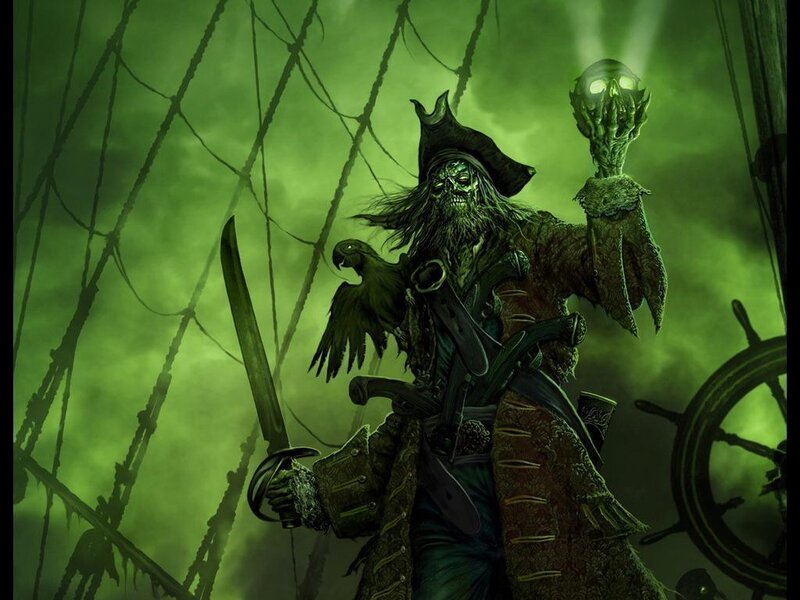 Skeletal Pirate Captain — Green