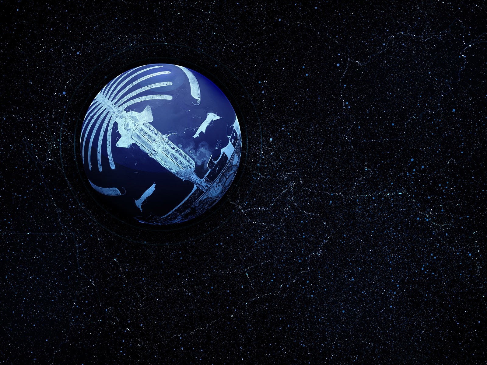 skeletal planet in space