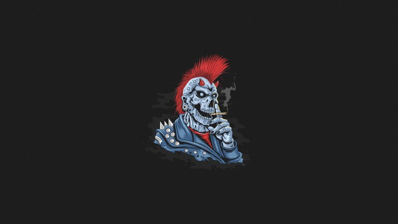 Skeletal Punk Rocker