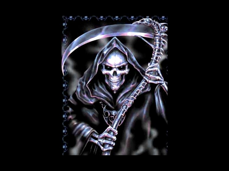 Skeletal Reaper Figure — Black, Dark, Digital Art