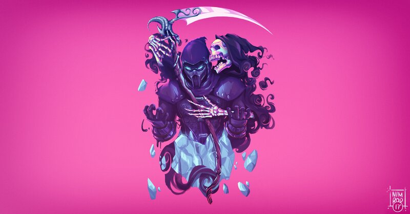 Skeletal Reaper Figure — Pink