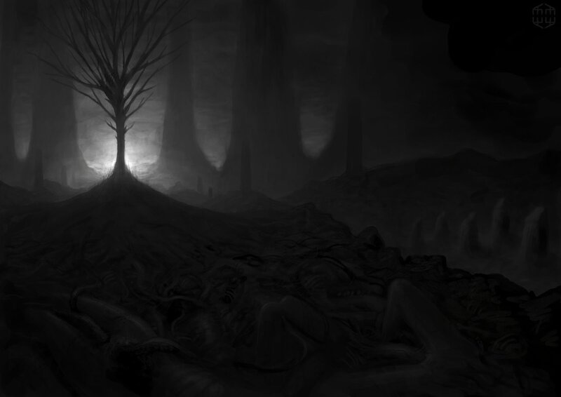 Skeletal Remains in Forest — Black