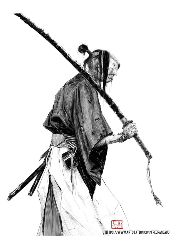 Skeletal Samurai Warrior — Black