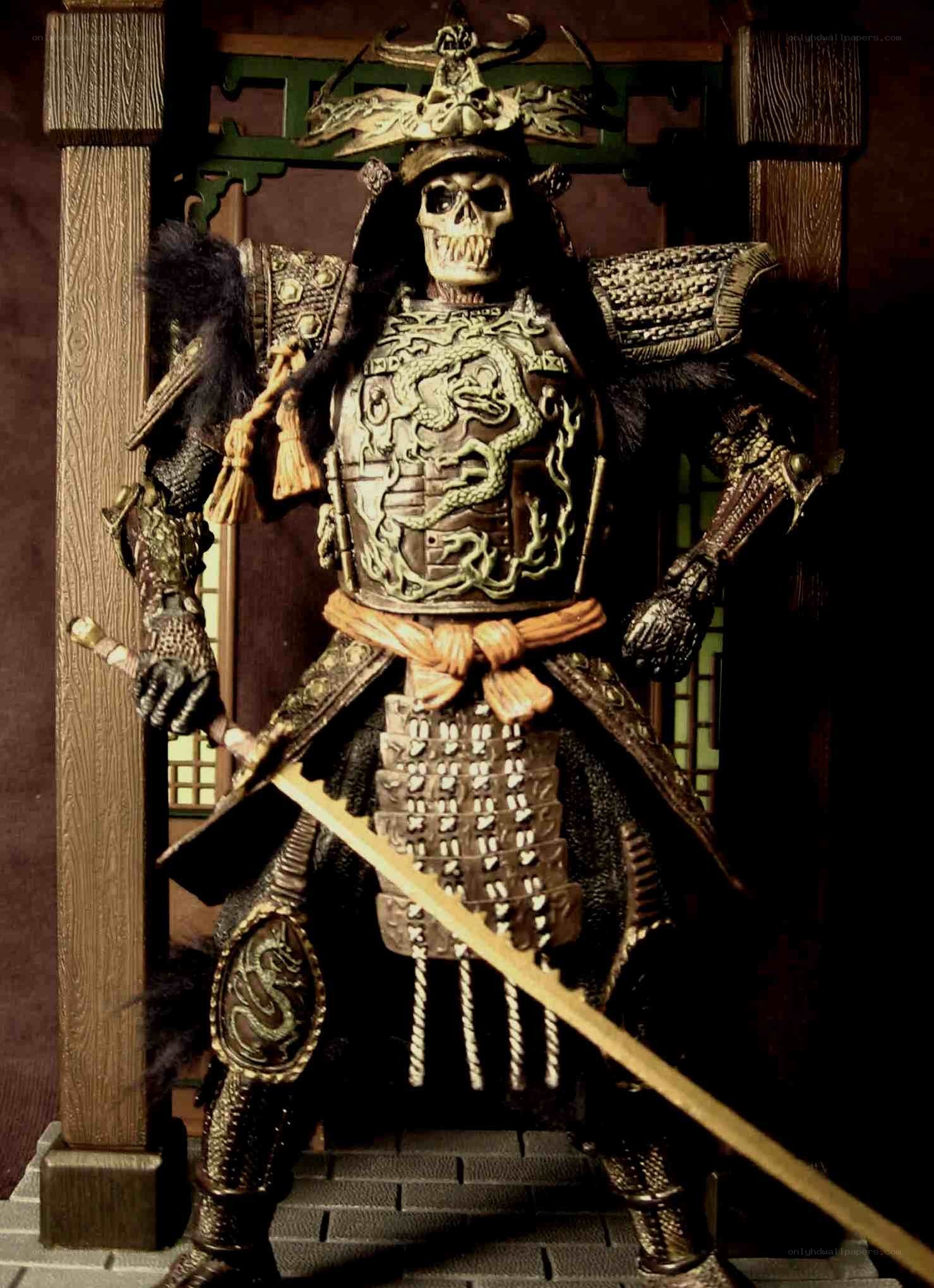 skeletal samurai warrior figure