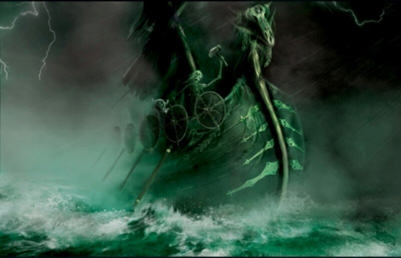 Skeletal Ship in Storm