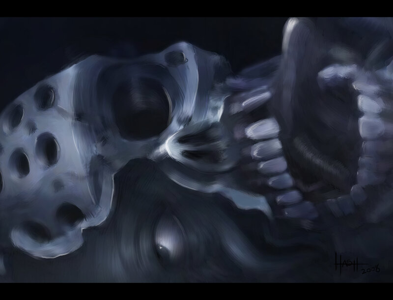 skeletal skull illustration