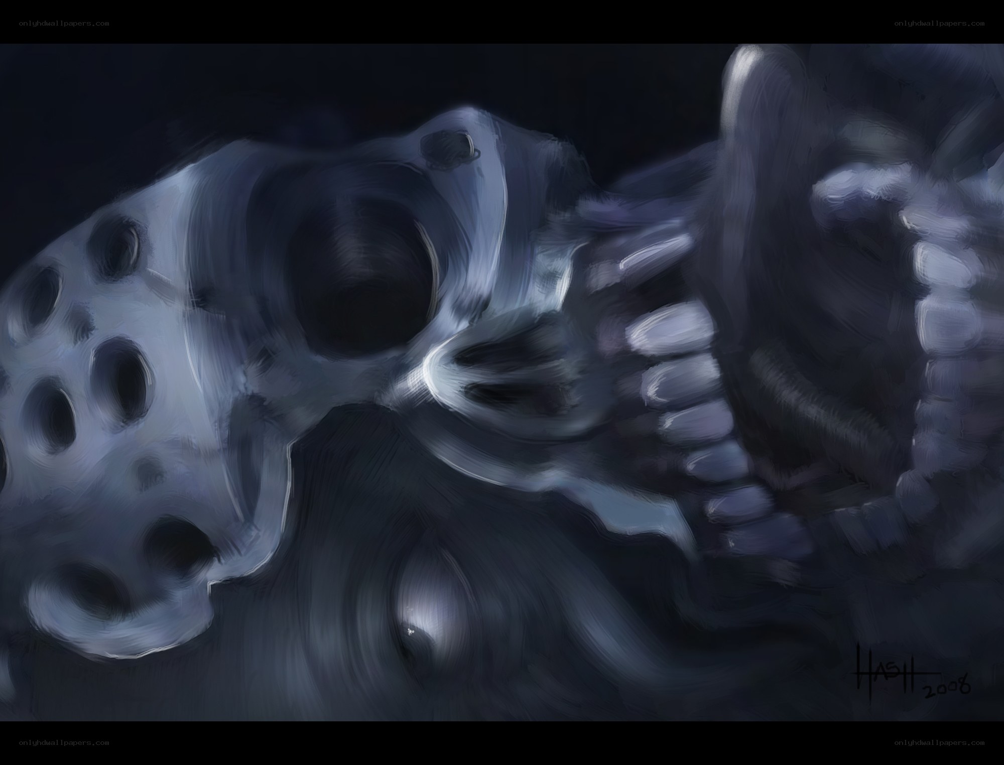 skeletal skull illustration