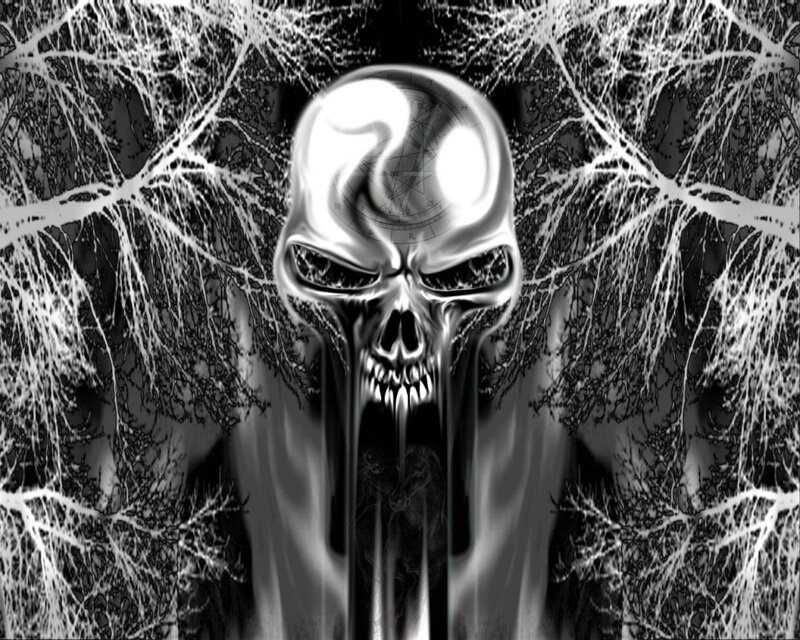 skeletal skull with zodiac chart
