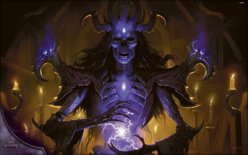 Skeletal sorcerer with lightning