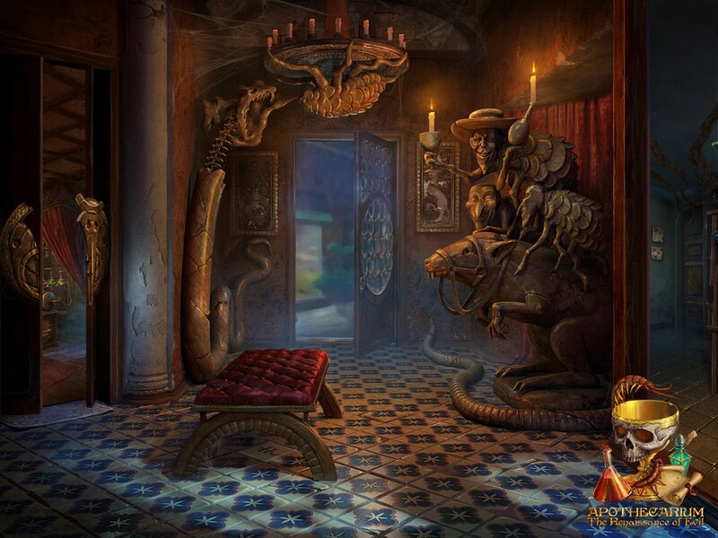 Skeletal Statue in Room