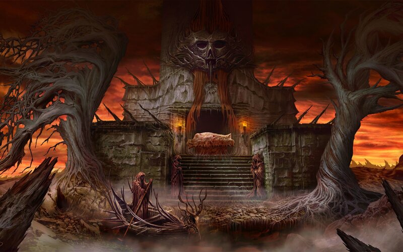 Skeletal Temple at Dusk