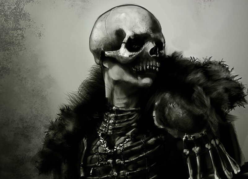 Skeletal Warrior — Black, Dark