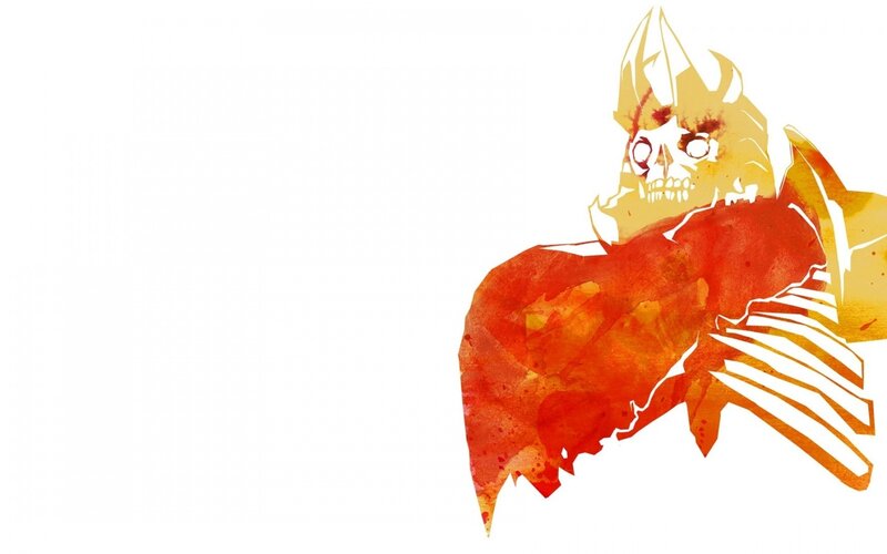Skeletal Warrior Figure — Red