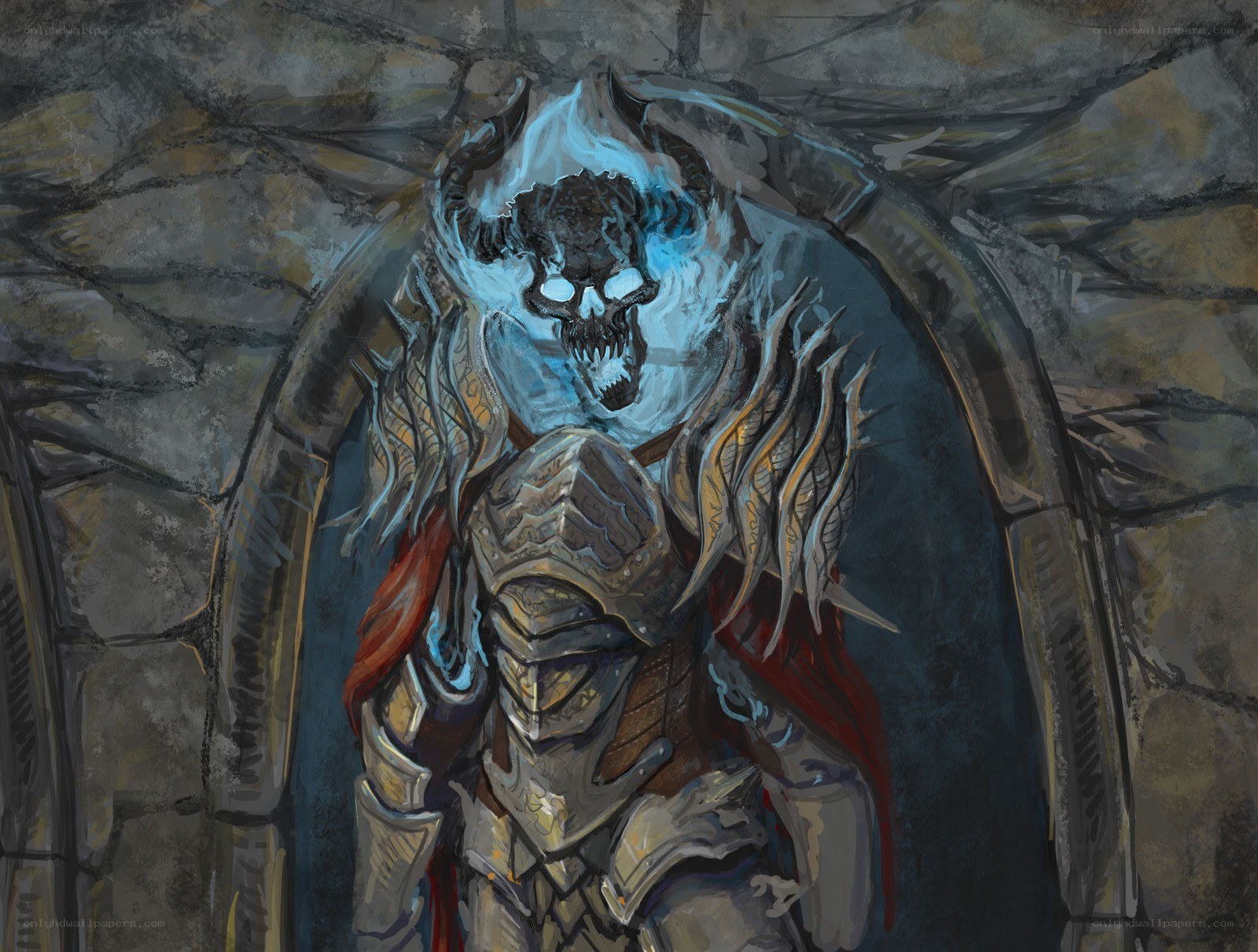 skeletal warrior in armor