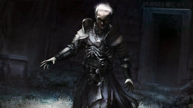 Skeletal Warrior in Armor — Black, Dark