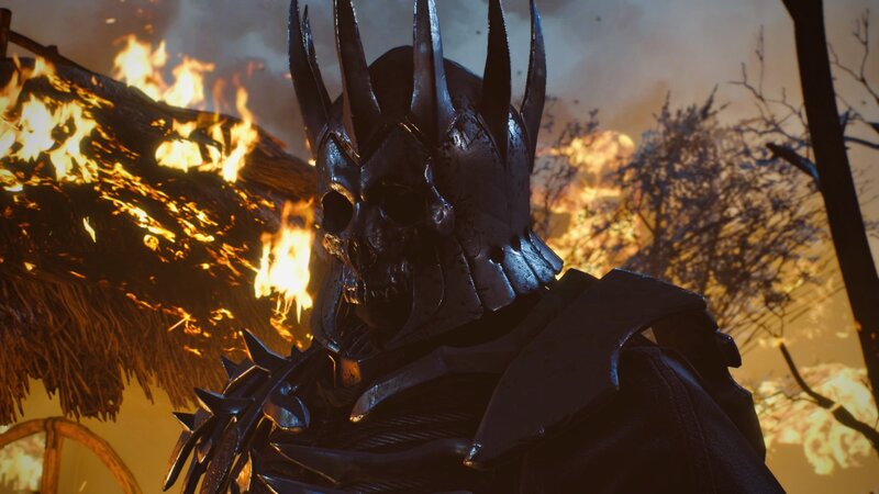 Skeletal Warrior in Armor — Black, Dramatic, Sunset