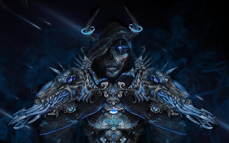 Skeletal Warrior in Armor — Blue