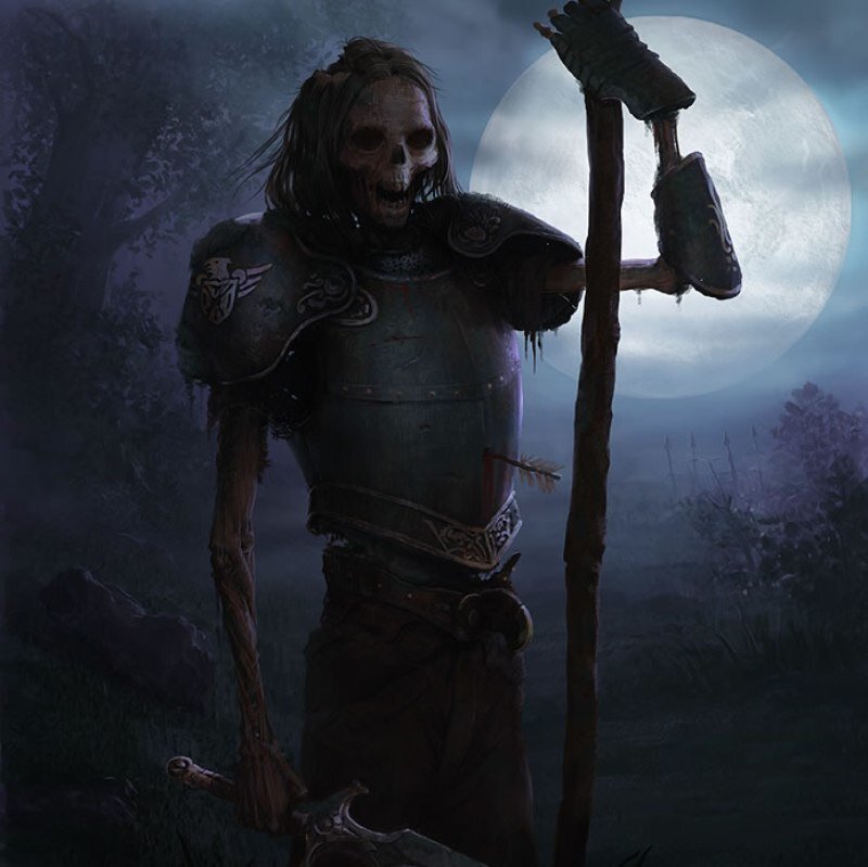 Skeletal Warrior in Armor — Gray, Dark