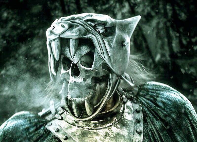 Skeletal Warrior in Armor — Green
