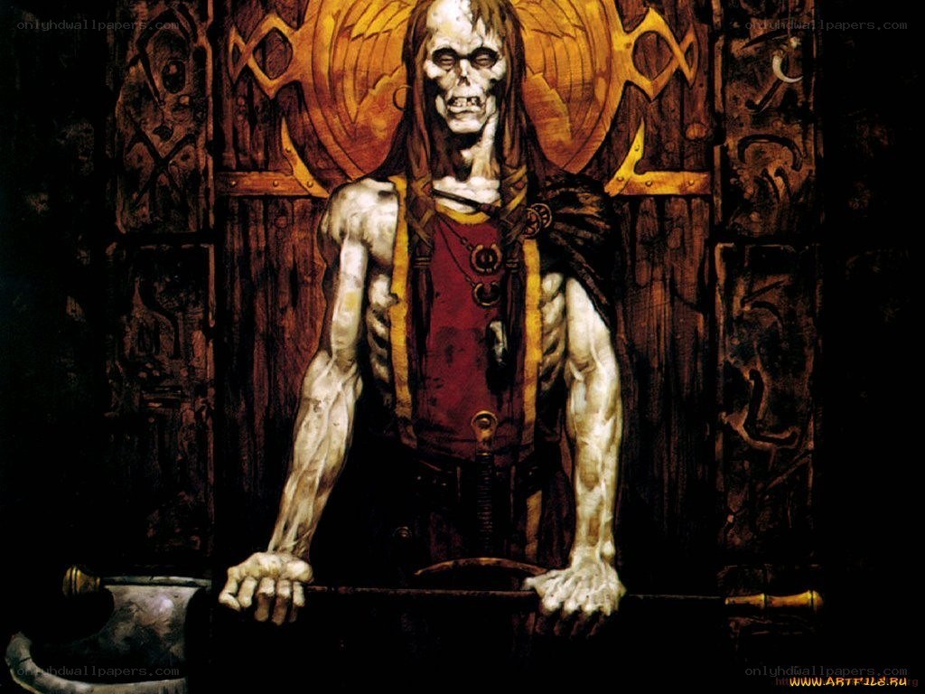 skeletal warrior in dark hall