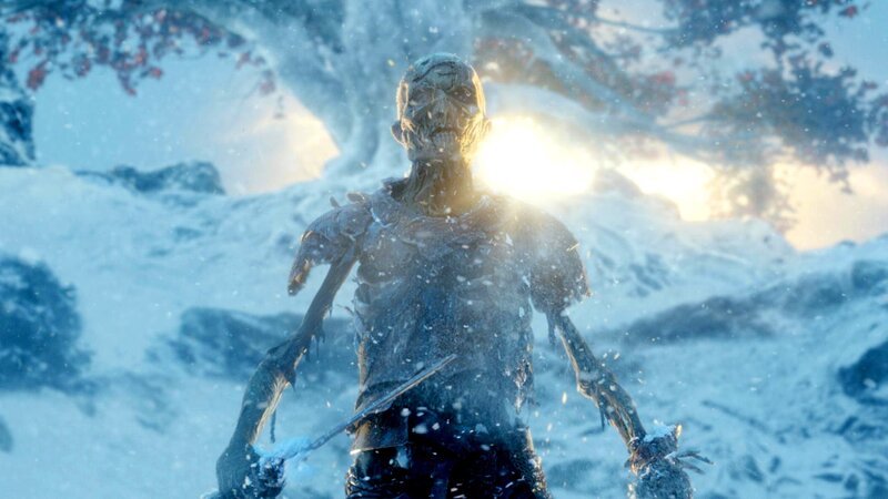 Skeletal Warrior in Snow — Blue