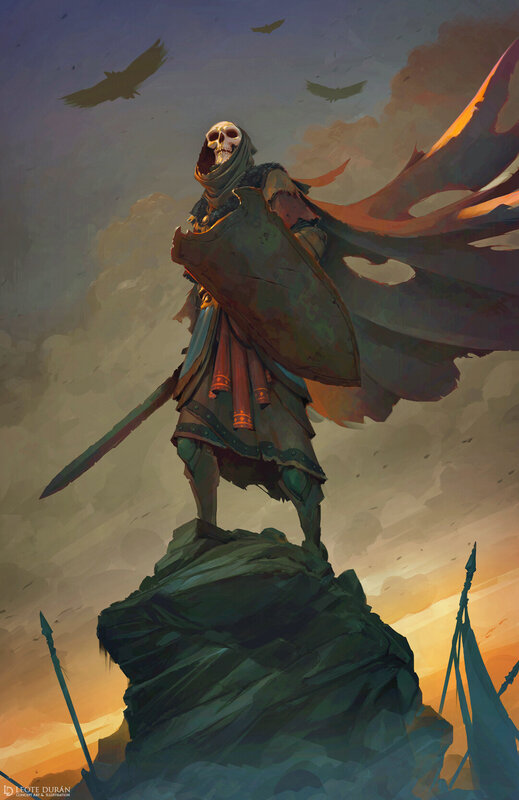 Skeletal Warrior on Rock
