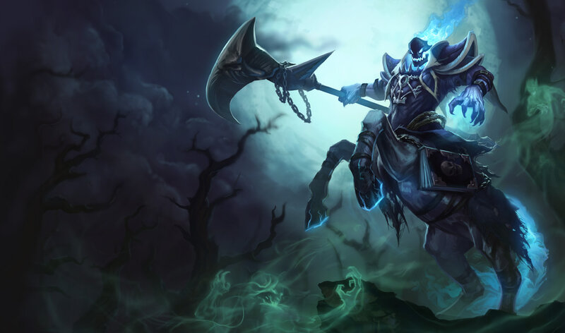 Skeletal Warrior with Axe — Blue