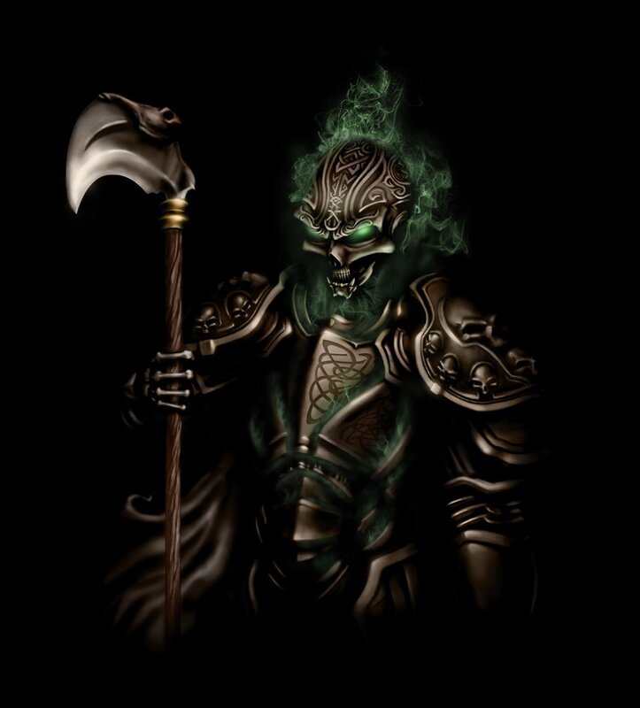 skeletal warrior with axe