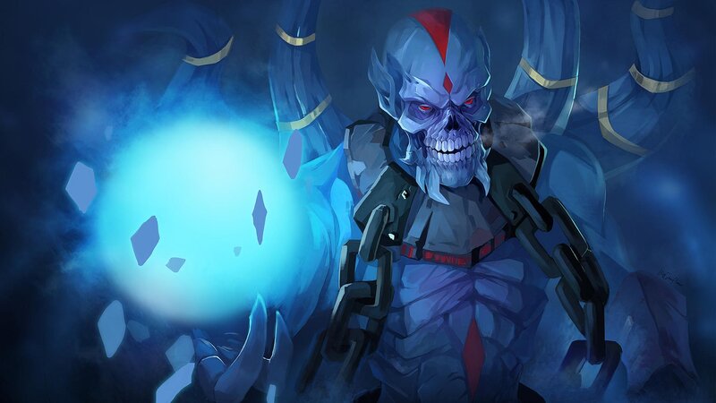 Skeletal Warrior with Chains — Blue