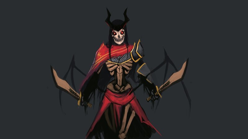 skeletal warrior with dual blades