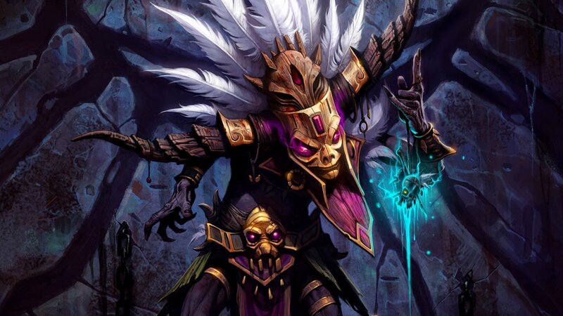 Skeletal Warrior with Feathers — Purple